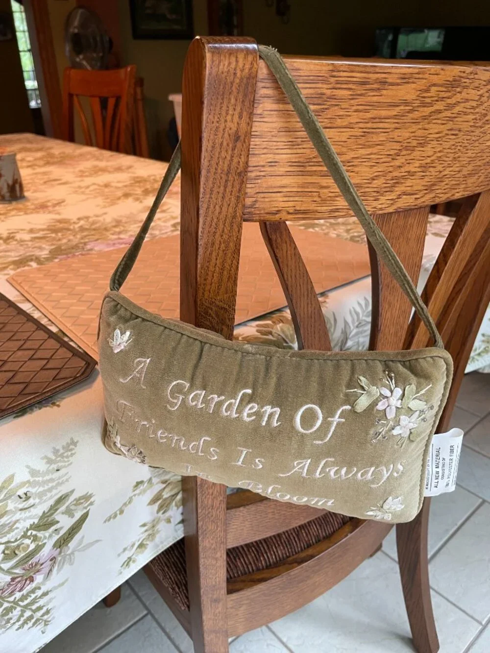 Accent Pillow A Garden of Friends is Always in Bloom Small Green